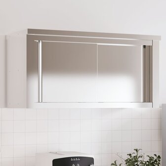 Keukenwandkast met schuifdeuren roestvrijstaal