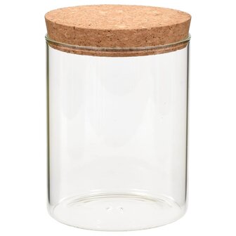 Opbergpotten met kurken deksel 6 st 650 ml glas