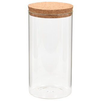 Opbergpotten met kurken deksel 6 st 1400 ml glas