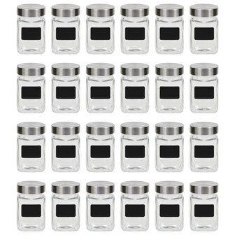 Opbergpotten met stickers 24 st 300 ml