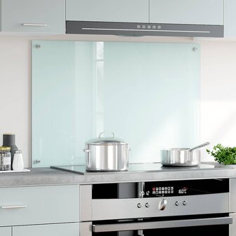 Spatscherm keuken 90x60 cm gehard glas wit