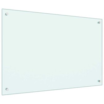 Spatscherm keuken 90x60 cm gehard glas wit
