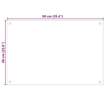 Spatscherm keuken 90x60 cm gehard glas wit