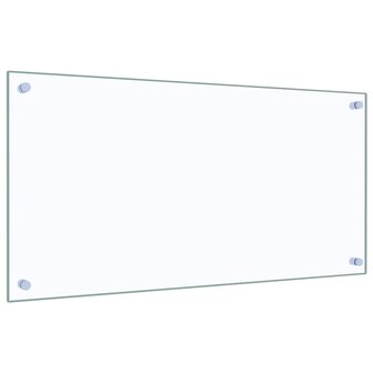 Spatscherm keuken 80x40 cm gehard glas transparant