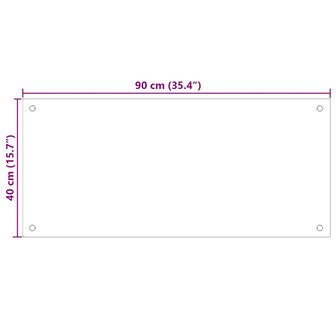 Spatscherm keuken 90x40 cm gehard glas transparant
