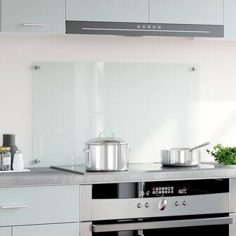 Spatscherm keuken 90x50 cm gehard glas transparant