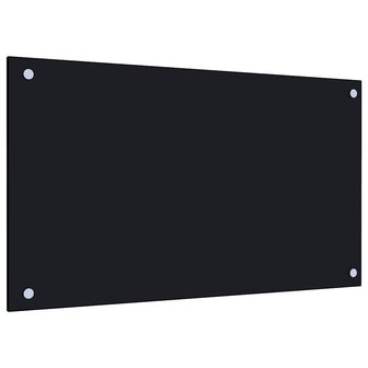 Spatscherm keuken 70x40 cm gehard glas zwart