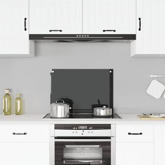 Spatscherm keuken 70x50 cm gehard glas zwart