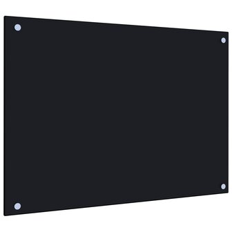 Spatscherm keuken 70x50 cm gehard glas zwart