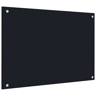 Spatscherm keuken 70x50 cm gehard glas zwart
