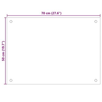 Spatscherm keuken 70x50 cm gehard glas zwart