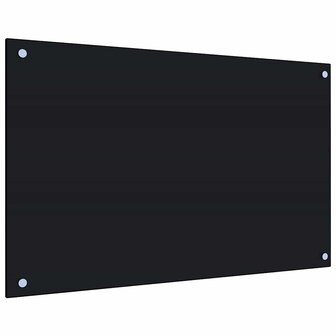 Spatscherm keuken 80x50 cm gehard glas zwart