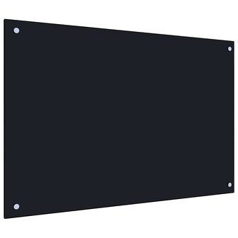 Spatscherm keuken 90x50 cm gehard glas zwart