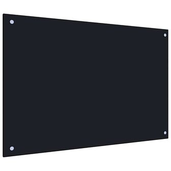 Spatscherm keuken 90x60 cm gehard glas zwart