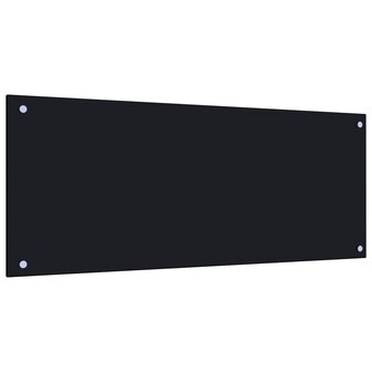 Spatscherm keuken 100x40 cm gehard glas zwart