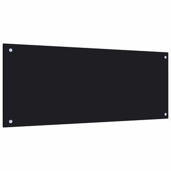 Spatscherm keuken 100x40 cm gehard glas zwart