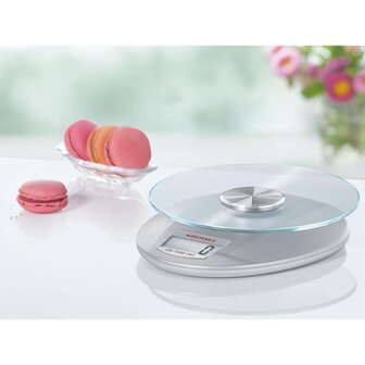 Keukenweegschaal Roma digitaal 5 kg zilverkleurig