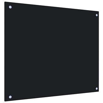 Spatschermen keuken 2 st 70x60 cm gehard glas zwart