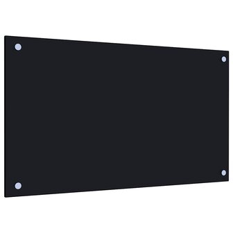 Spatschermen keuken 2 st 70x40 cm gehard glas zwart