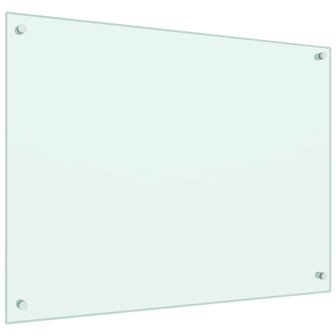 Spatschermen keuken 2 st 80x60 cm gehard glas wit