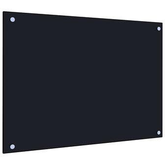 Spatschermen keuken 2 st 70x50 cm gehard glas zwart