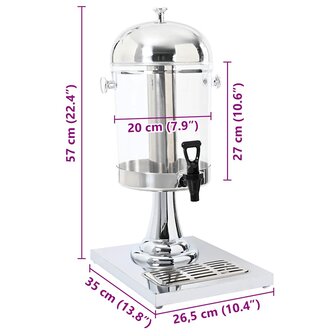 Sapdispenser roestvrij staal 8 L