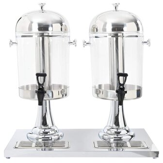 Dubbele sapdispenser roestvrij staal 2x8 L