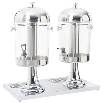 Dubbele sapdispenser roestvrij staal 2x8 L