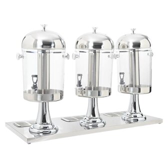 Drievoudige sapdispenser roestvrij staal 3x8 L