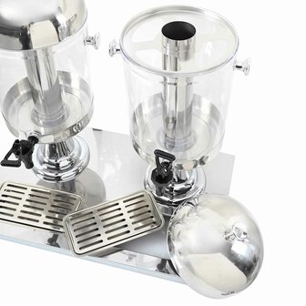 Drievoudige sapdispenser roestvrij staal 3x8 L