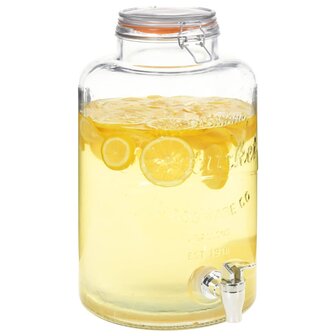 Waterdispenser XXL met kraan 8 L glas transparant