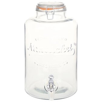 Waterdispenser XXL met kraan 8 L glas transparant