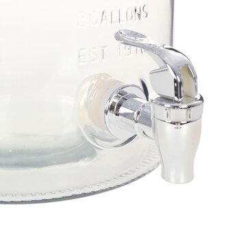 Waterdispenser XXL met kraan 8 L glas transparant