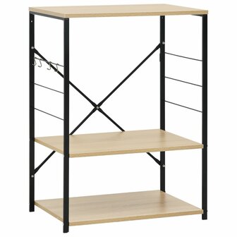 Magnetronkast 60x39,6x79,5 cm bewerkt hout zwart en eikenkleur