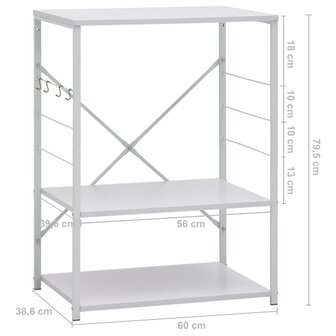 Magnetronkast 60x39,6x79,5 cm bewerkt hout wit