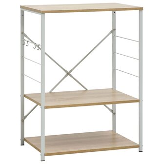 Magnetronkast 60x39,6x79,5 cm bewerkt hout wit en eikenkleurig
