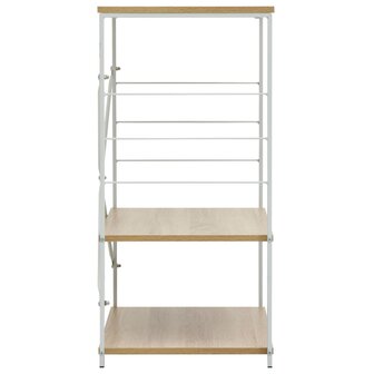 Magnetronkast 60x39,6x79,5 cm bewerkt hout wit en eikenkleurig