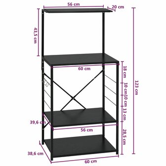 Magnetronkast 60x39,6x123 cm bewerkt hout zwart