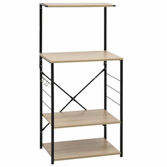 Magnetronkast 60x39,6x123 cm bewerkt hout zwart en eikenkleurig