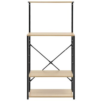 Magnetronkast 60x39,6x123 cm bewerkt hout zwart en eikenkleurig