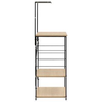 Magnetronkast 60x39,6x123 cm bewerkt hout zwart en eikenkleurig