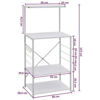 Magnetronkast 60x39,6x123 cm bewerkt hout wit