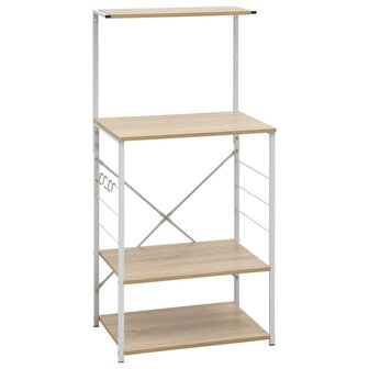 Magnetronkast 60x39,6x123 cm bewerkt hout wit en eikenkleurig