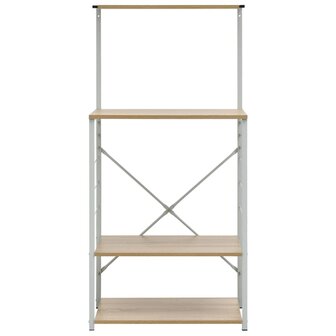 Magnetronkast 60x39,6x123 cm bewerkt hout wit en eikenkleurig