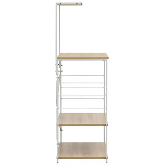 Magnetronkast 60x39,6x123 cm bewerkt hout wit en eikenkleurig