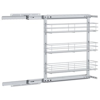 Draadmand uittrekbaar 3-laags 47x15,5x55,5 cm zilverkleurig