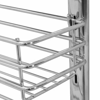 Draadmand uittrekbaar 3-laags 47x15,5x55,5 cm zilverkleurig