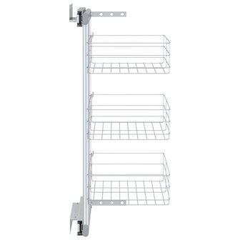 Draadmand keuken uittrekbaar 3-laags 47x25x56 cm zilverkleurig