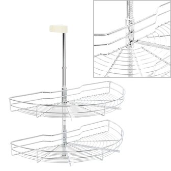 Draadmand keuken 2-laags 180 graden 75x38x80 cm zilverkleurig