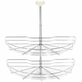Draadmand keuken 2-laags 180 graden 75x38x80 cm zilverkleurig